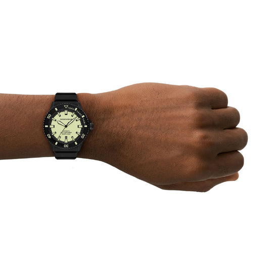 Orologio Emporio Armani Sea Explorer silicone nero e accaio MISURA UNICA