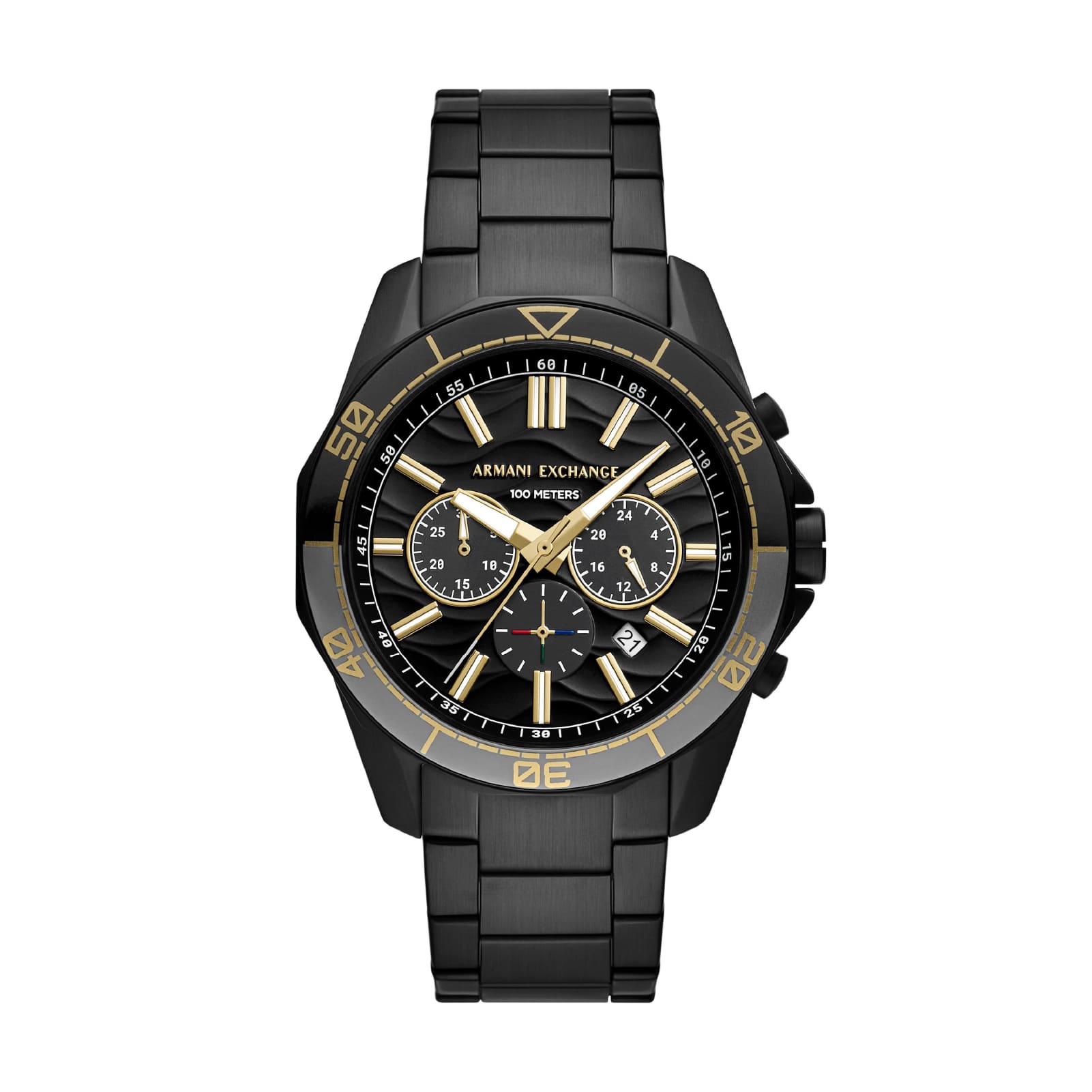 Orologio cronografo Armani Exchange Spencer in acciaio nero MISURA UNICA