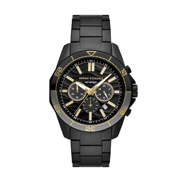 Orologio cronografo Armani Exchange Spencer in acciaio nero MISURA UNICA