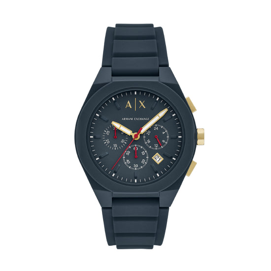 Orologio cronografo Armani Exchange in silicone e nylon blu MISURA UNICA