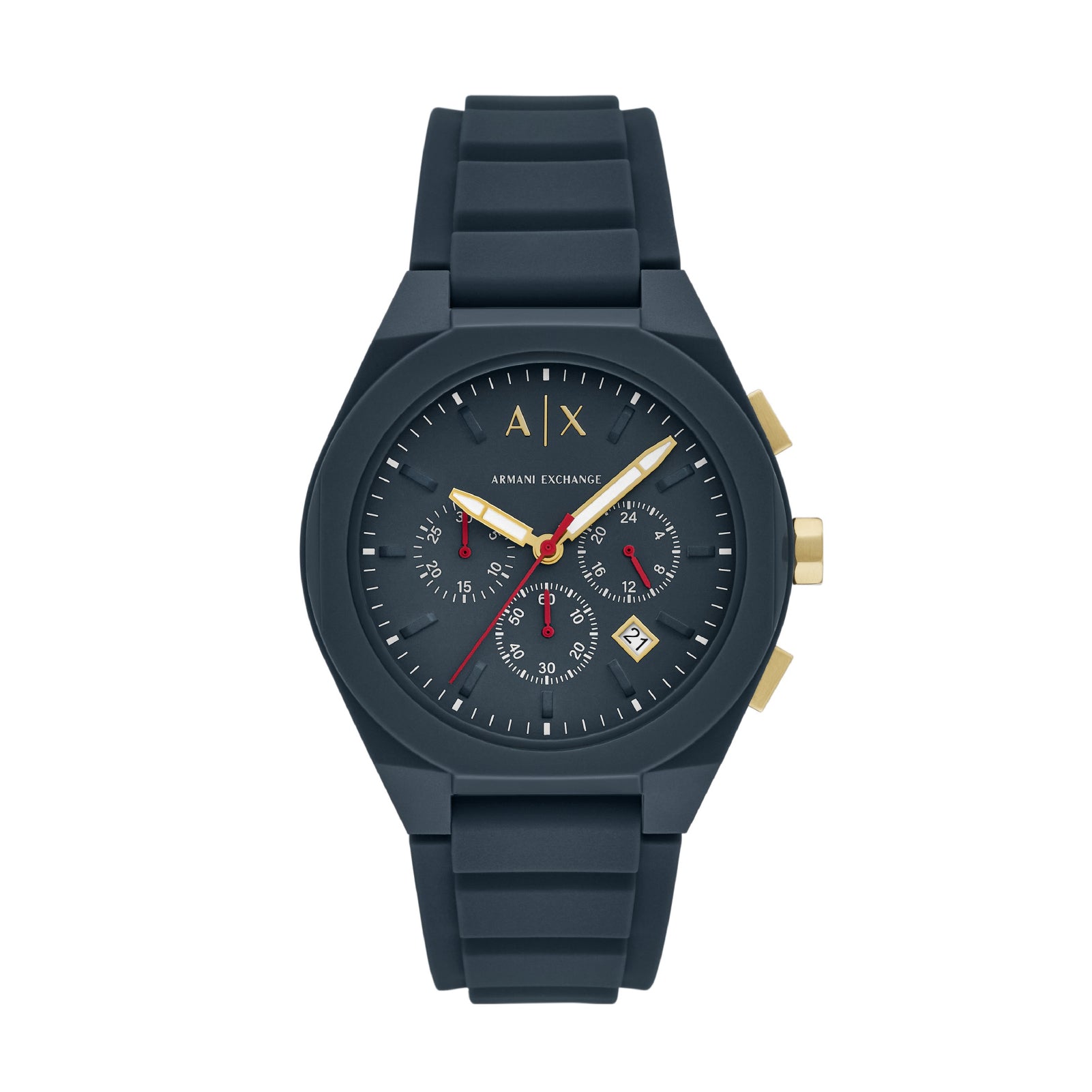 Orologio cronografo Armani Exchange in silicone e nylon blu MISURA UNICA