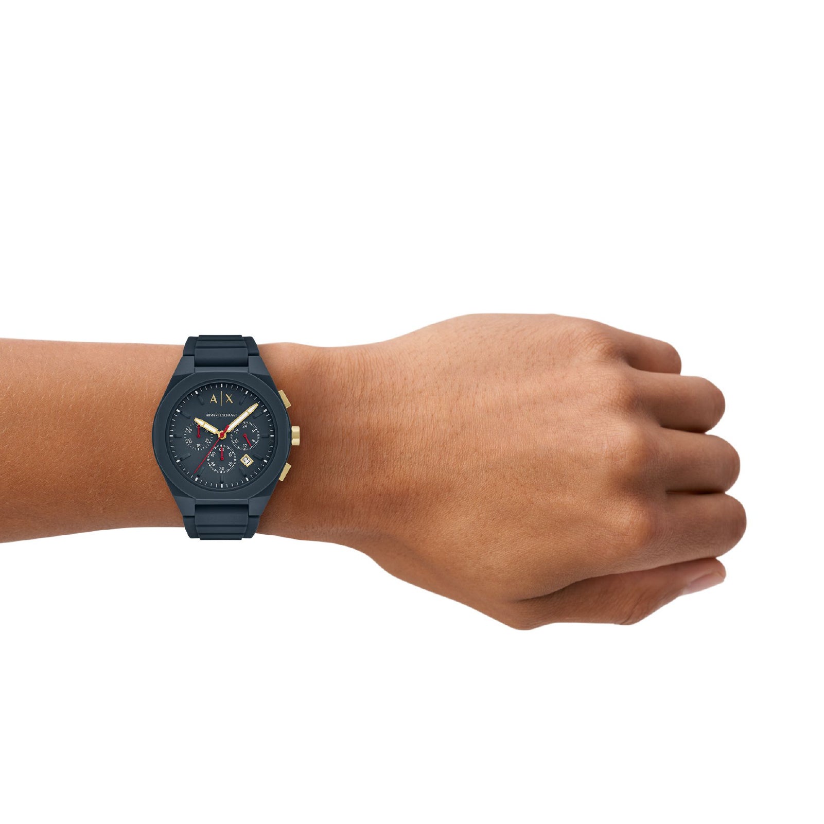 Orologio cronografo Armani Exchange in silicone e nylon blu MISURA UNICA