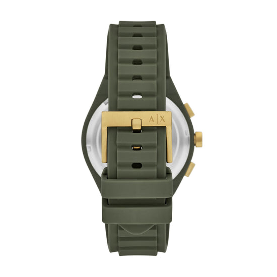 Orologio crono da uomo Armani Exchange in silicone verde MISURA UNICA