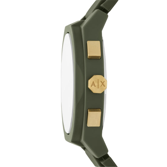 Orologio crono da uomo Armani Exchange in silicone verde MISURA UNICA