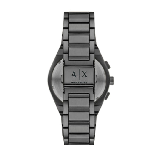 Orologio Armani Exchange in acciaio grigio e quadrante blu MISURA UNICA