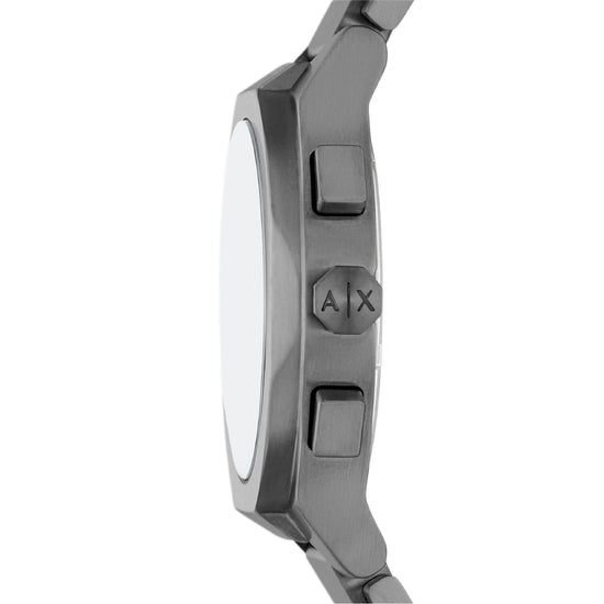 Orologio Armani Exchange in acciaio grigio e quadrante blu MISURA UNICA