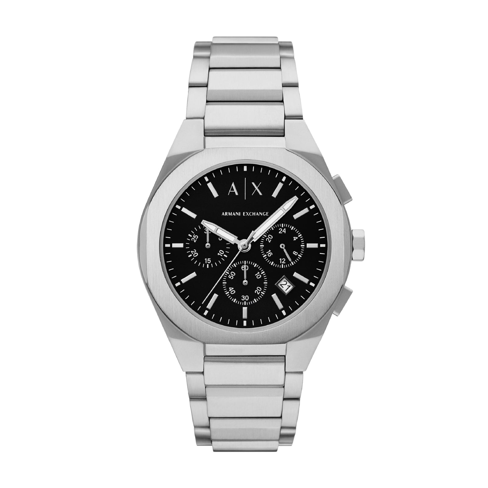 Orologio solo tempo Armani Exchange acciaio quadrante nero MISURA UNICA