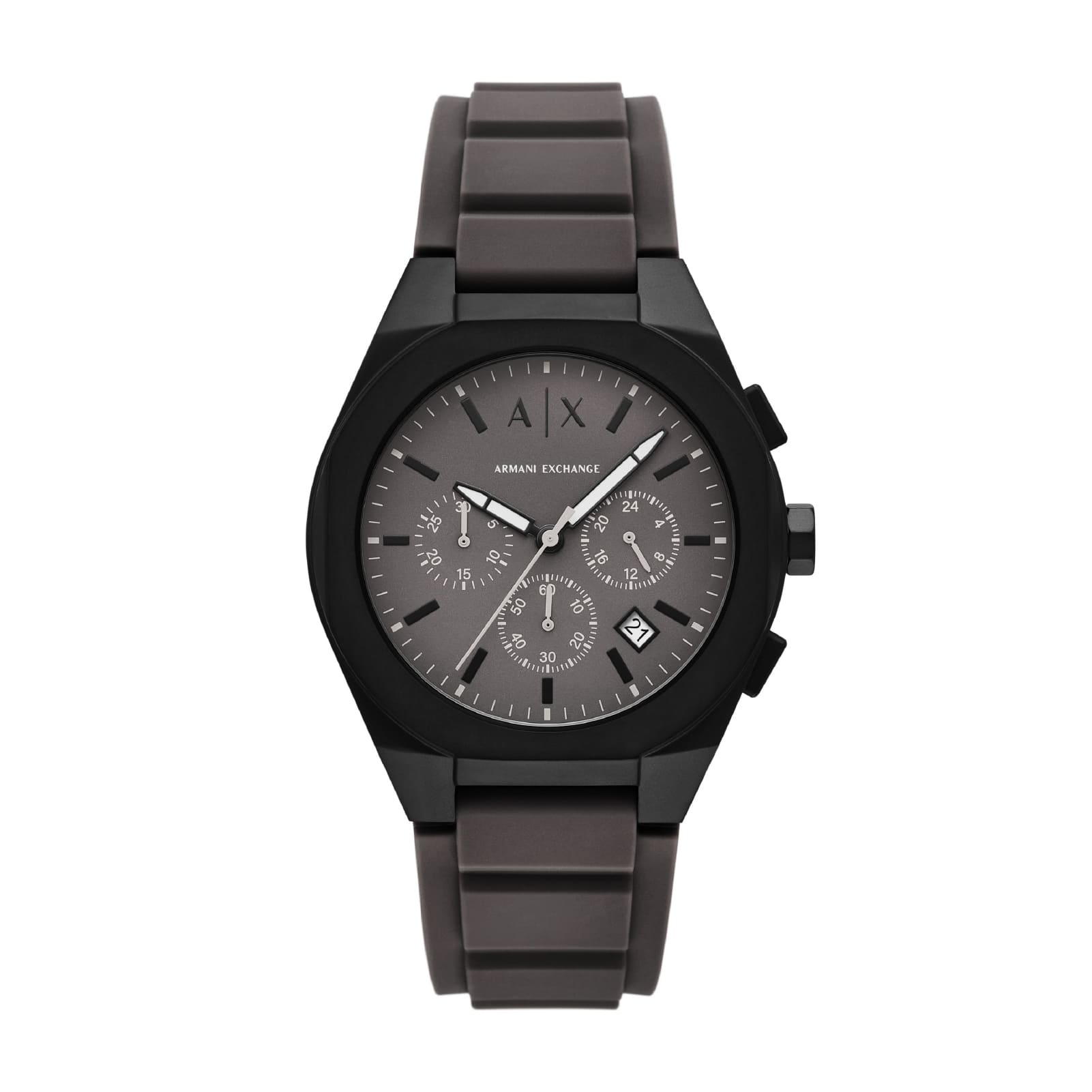 Orologio crono da uomo Armani Exchange in silicone grigio MISURA UNICA