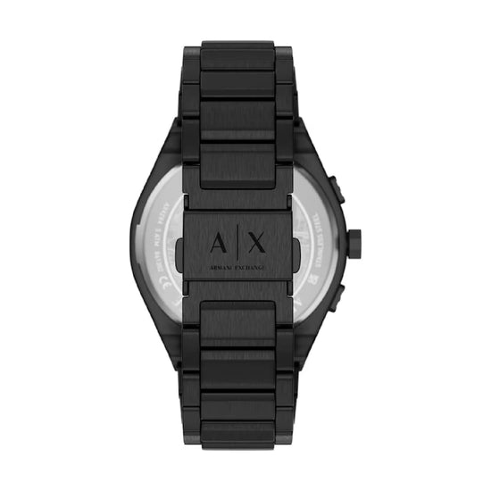 Orologio crono Armani Exchange Sync acciaio nero dettagli verdi MISURA UNICA