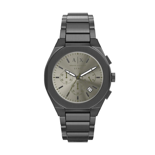 Orologio Armani Exchange Sync acciaio ip gun quadrante verde MISURA UNICA