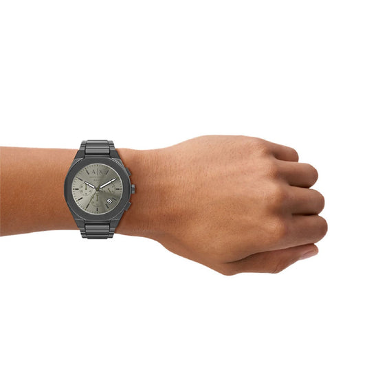 Orologio Armani Exchange Sync acciaio ip gun quadrante verde MISURA UNICA