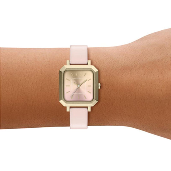 Orologio Armani Exchange Leila quadrante e cinturino rosa MISURA UNICA