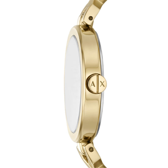 Orologio donna Armani Exchange in acciaio dorato maglie a X MISURA UNICA