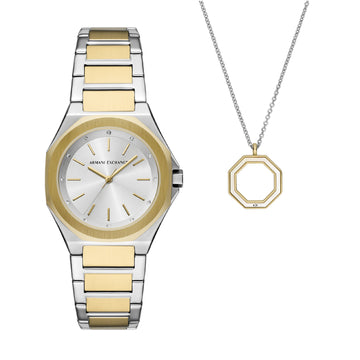 Set Armani Exchange in acciaio inossidabile color argento e oro AR.AX7161SET