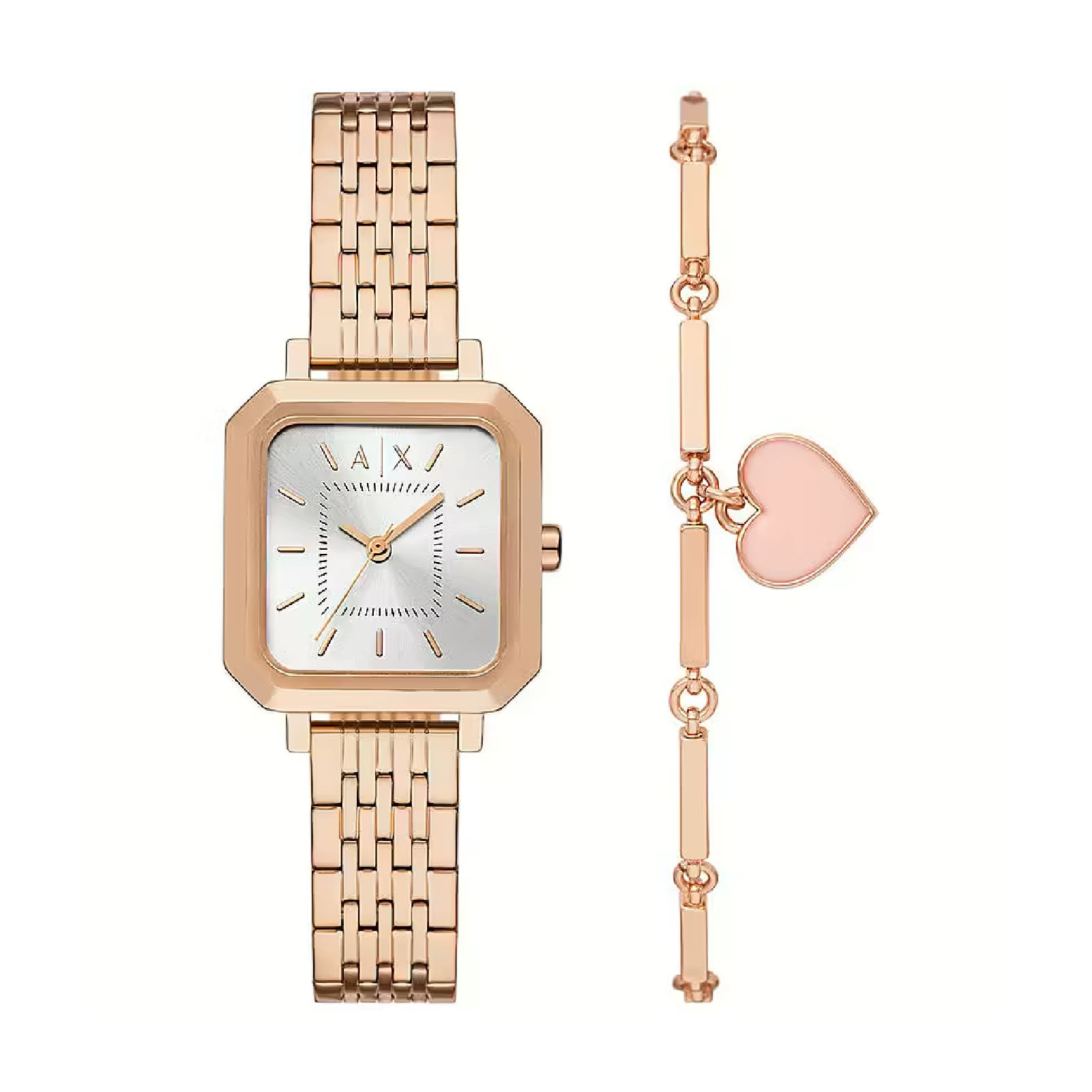 Set orologio e bracciale Armani Exchange Leila colore rosa MISURA UNICA
