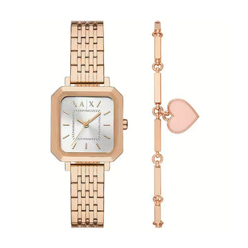 Set orologio e bracciale Armani Exchange Leila colore rosa MISURA UNICA