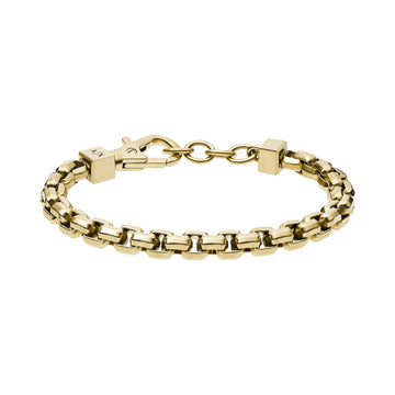 Bracciale Armani Exchange a catena in acciaio dorato con logo Regolabile 18,5-19,5 cm