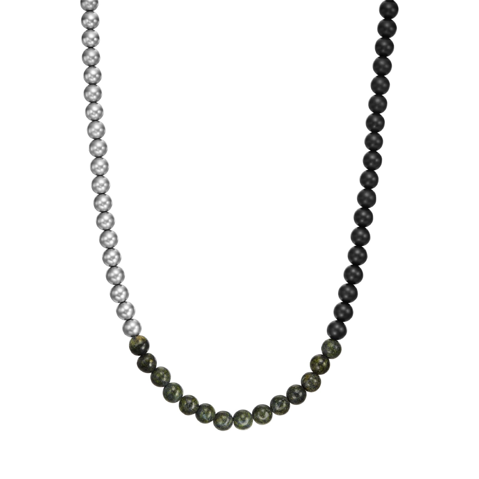 Collana Armani Exchange in acciaio serpentino verde e agata MISURA UNICA