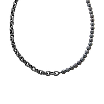 Collana Armani Exchange a catena in acciaio nero ed ematite MISURA UNICA