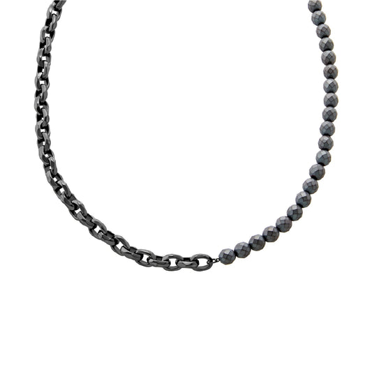 Collana Armani Exchange a catena in acciaio nero ed ematite MISURA UNICA