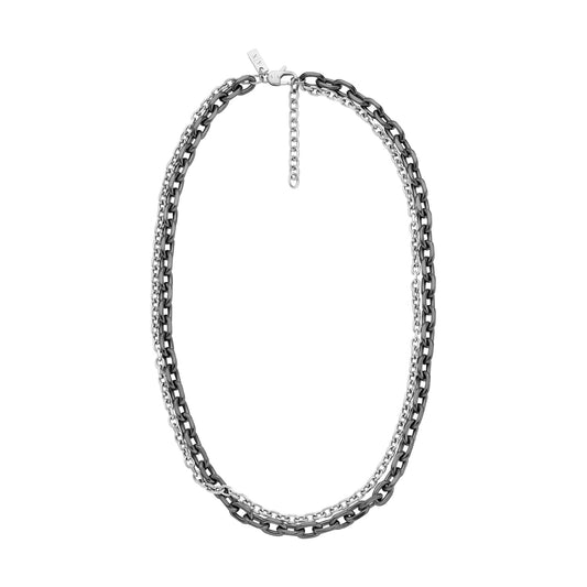 Collana multifilo Armani Exchange in acciaio bicolor nero MISURA UNICA