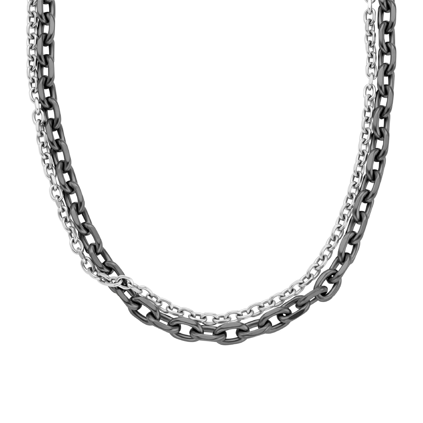Collana multifilo Armani Exchange in acciaio bicolor nero MISURA UNICA