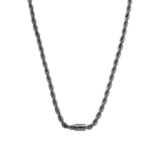 Collana girocollo da uomo Armani Exchange in acciaio nero MISURA UNICA