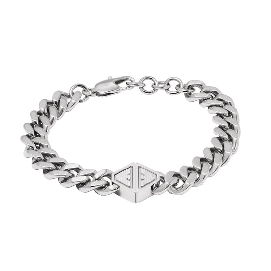 Bracciale a catena Armani in acciaio inossidabile color argento AR.EGS3132040