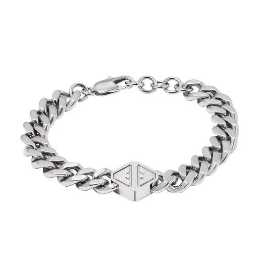 Bracciale a catena Armani in acciaio inossidabile color argento AR.EGS3132040