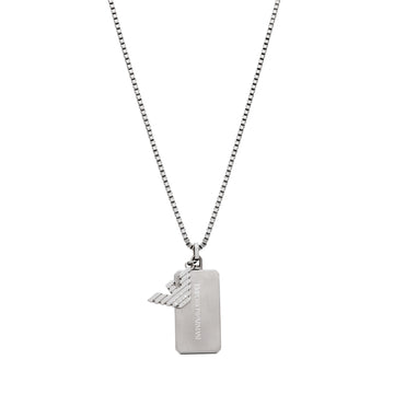 Collana da uomo del brand Armani in acciaio con targhetta MISURA UNICA