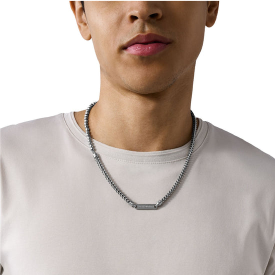 Collana girocollo catena da uomo della Armani in acciaio MISURA UNICA