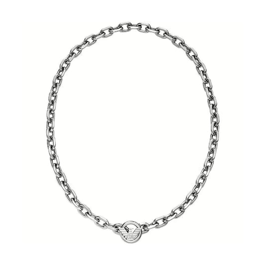 Collana catena Armani acciaio con pendente eagle logo uomo MISURA UNICA