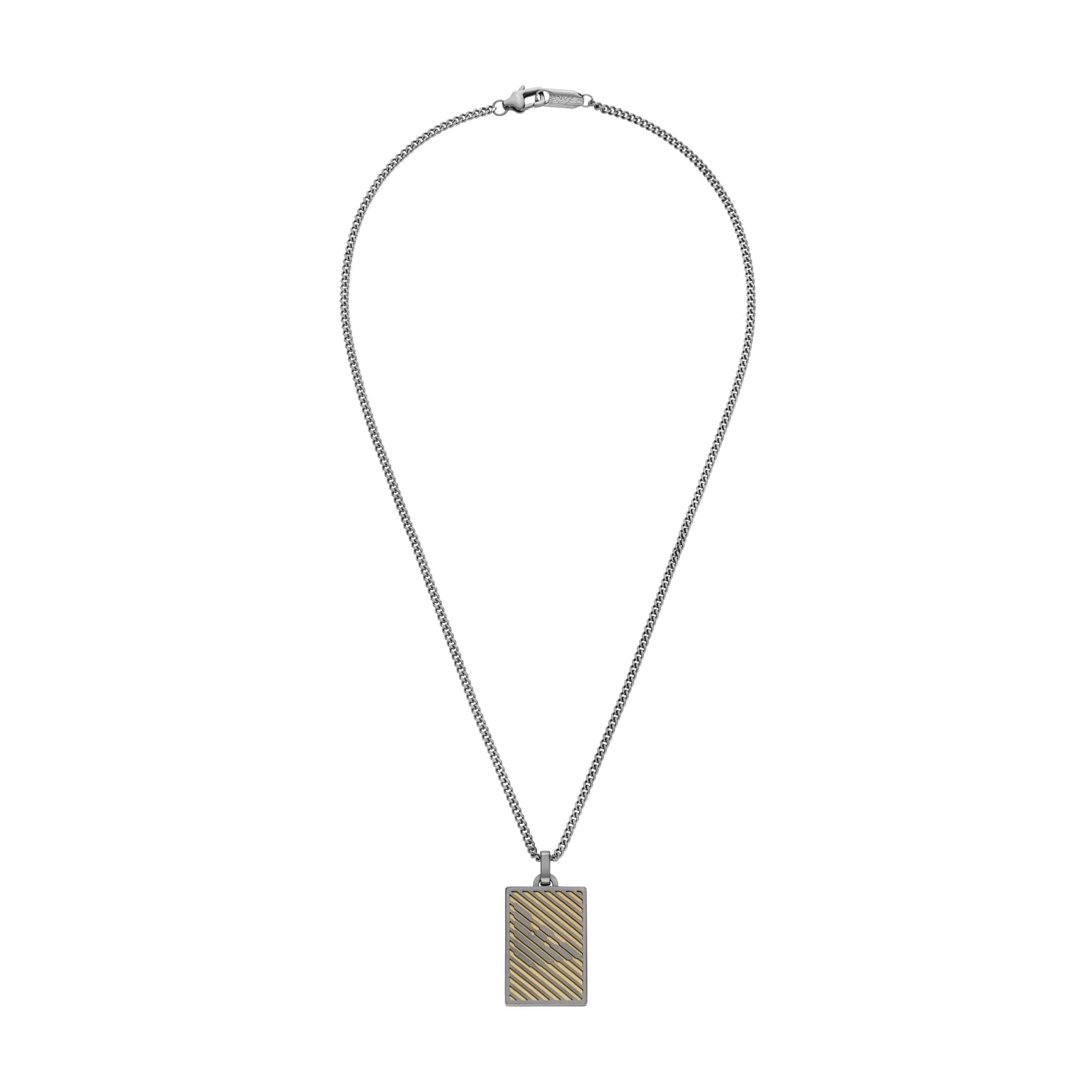 Collana da uomo Armani in acciaio con targhetta e logo MISURA UNICA