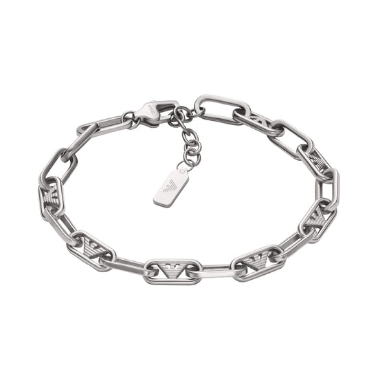 Bracciale catena collezione Armani in acciaio rodiato REGOLABILE