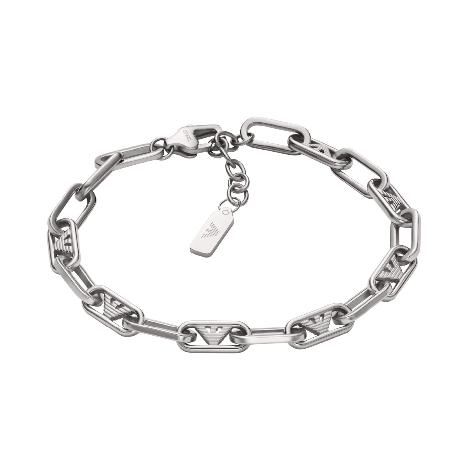 Bracciale catena collezione Armani in acciaio rodiato REGOLABILE