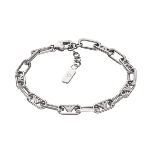 Bracciale catena collezione Armani in acciaio rodiato REGOLABILE