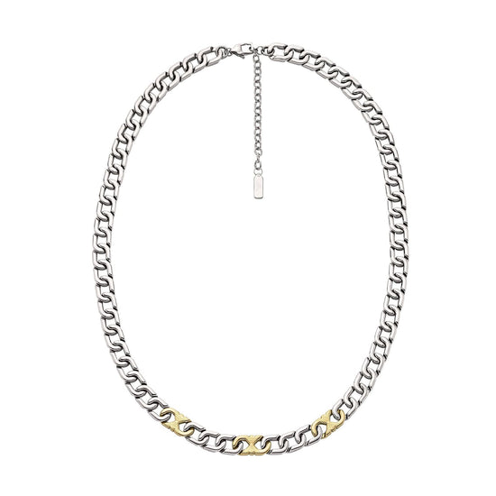 Collana catena Armani acciaio con finitura bicolore oro uomo