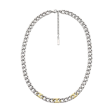 Collana catena Armani acciaio con finitura bicolore oro uomo