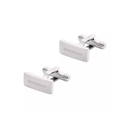 Gemelli Armani acciaio con finitura lucida uomo MISURA UNICA