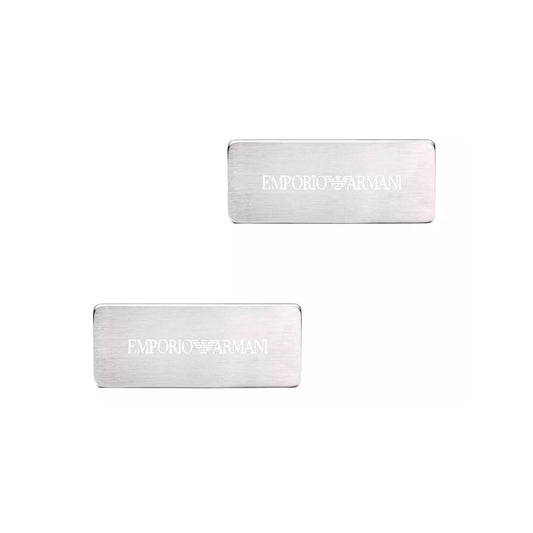 Gemelli Armani acciaio con finitura lucida uomo MISURA UNICA