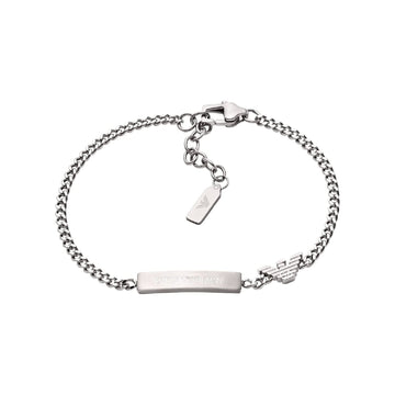 Bracciale catena Armani acciaio targhetta eagle logo uomo 21,5 cm