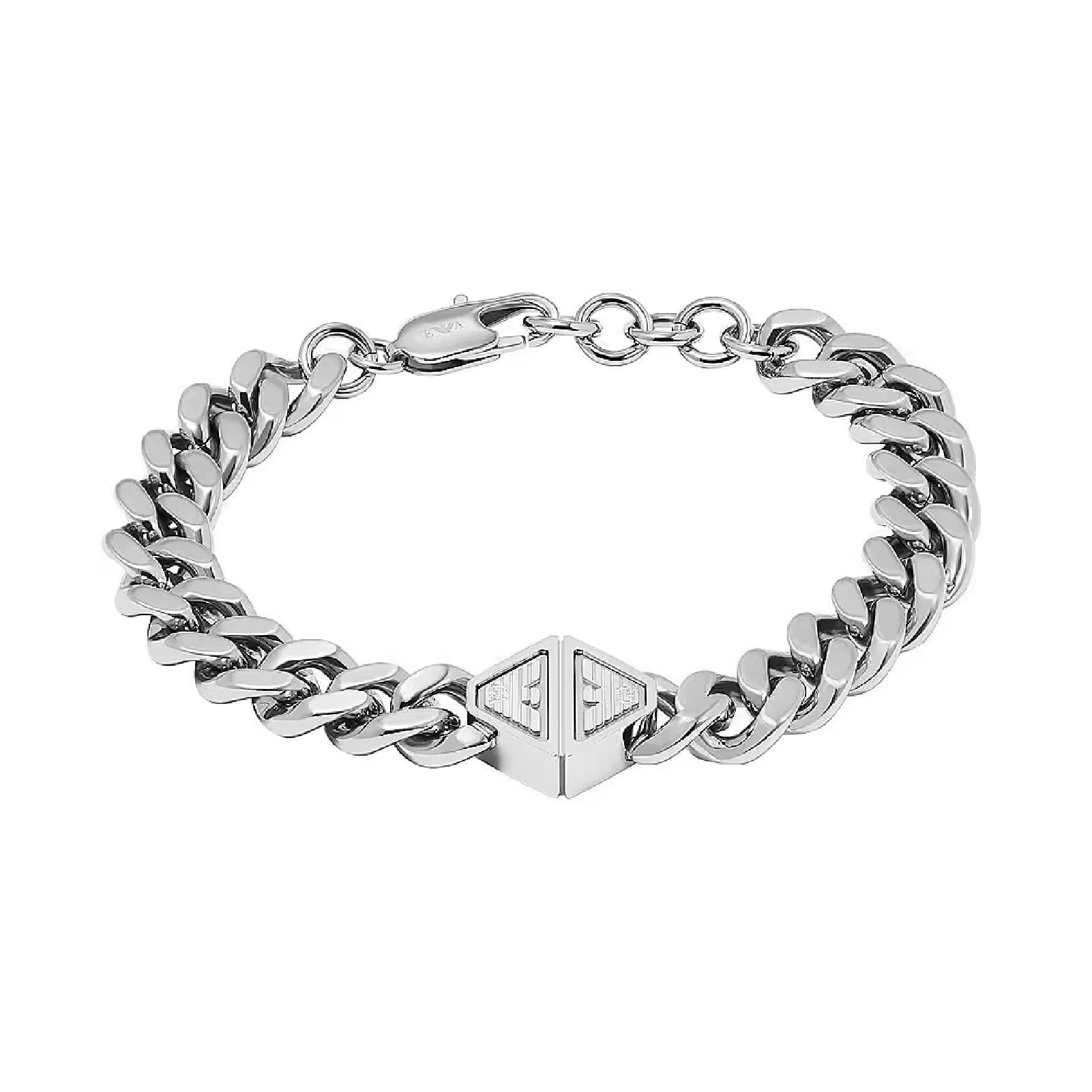 Collana Armani Iconic Trend pietre blu doppia catena uomo MISURA UNICA