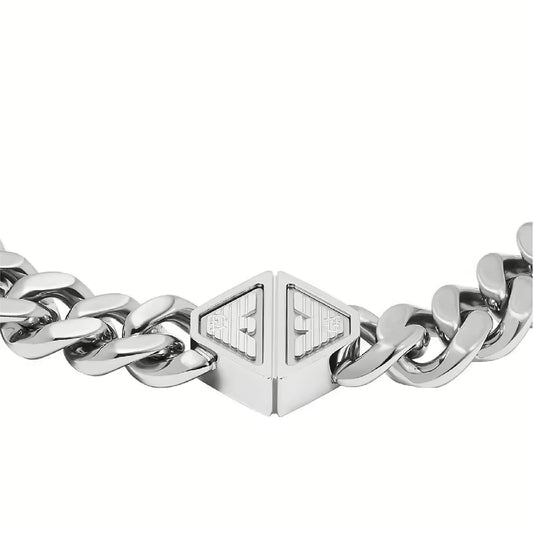 Collana Armani Iconic Trend pietre blu doppia catena uomo MISURA UNICA