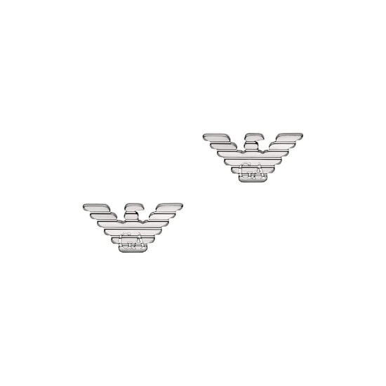 Orecchini a lobo Armani acciaio con eagle logo mini uomo MISURA UNICA