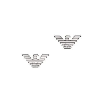 Orecchini a lobo Armani acciaio con eagle logo mini uomo MISURA UNICA