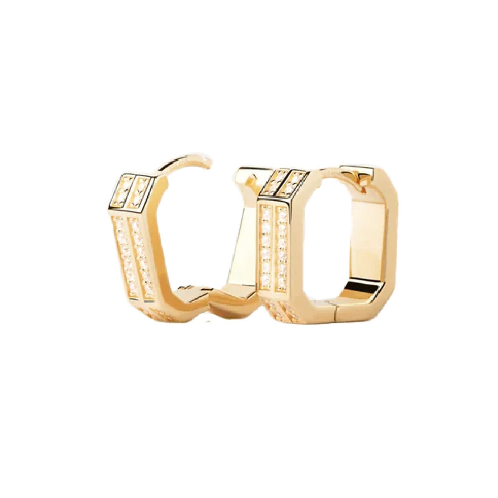 Orecchini cerchio geometrico donna PDPAOLA Essential zirconi AR01-941-U-2