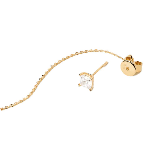 Orecchini punto luce pendenti donna PDPAOLA Essential argento oro zirconi AR01-997-U-2