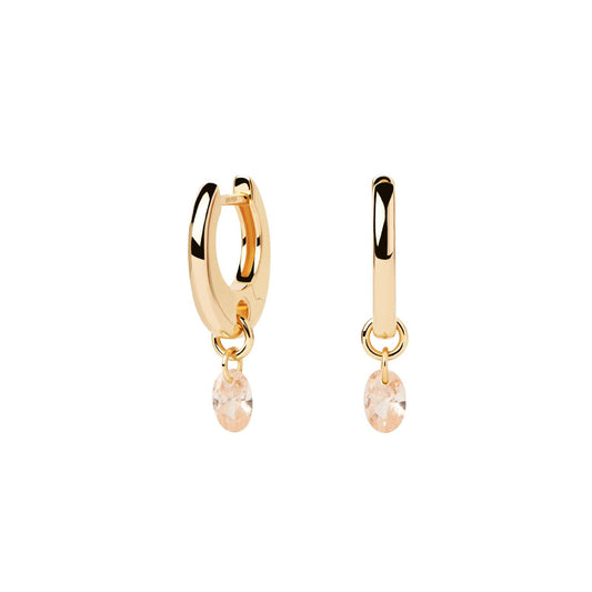 Orecchini donna PDPAOLA Essential in argento dorato zirconi rosa AR01-B93-U-1