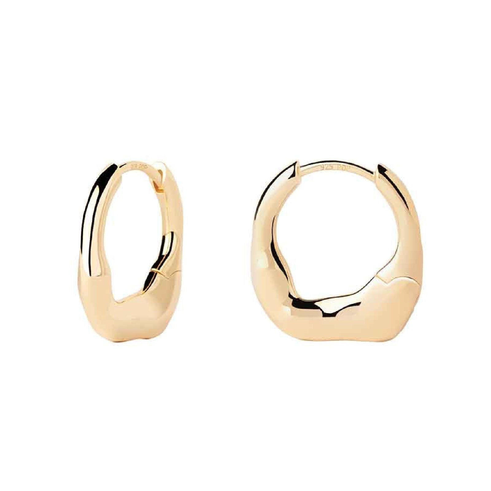 Orecchini donna PDPAOLA Mini Magma argento dorato design irregolare AR01-C27-U-1