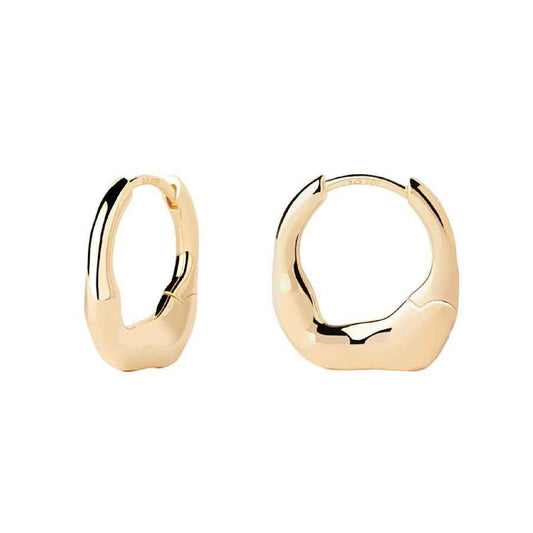 Orecchini donna PDPAOLA Mini Magma argento dorato design irregolare AR01-C27-U-1